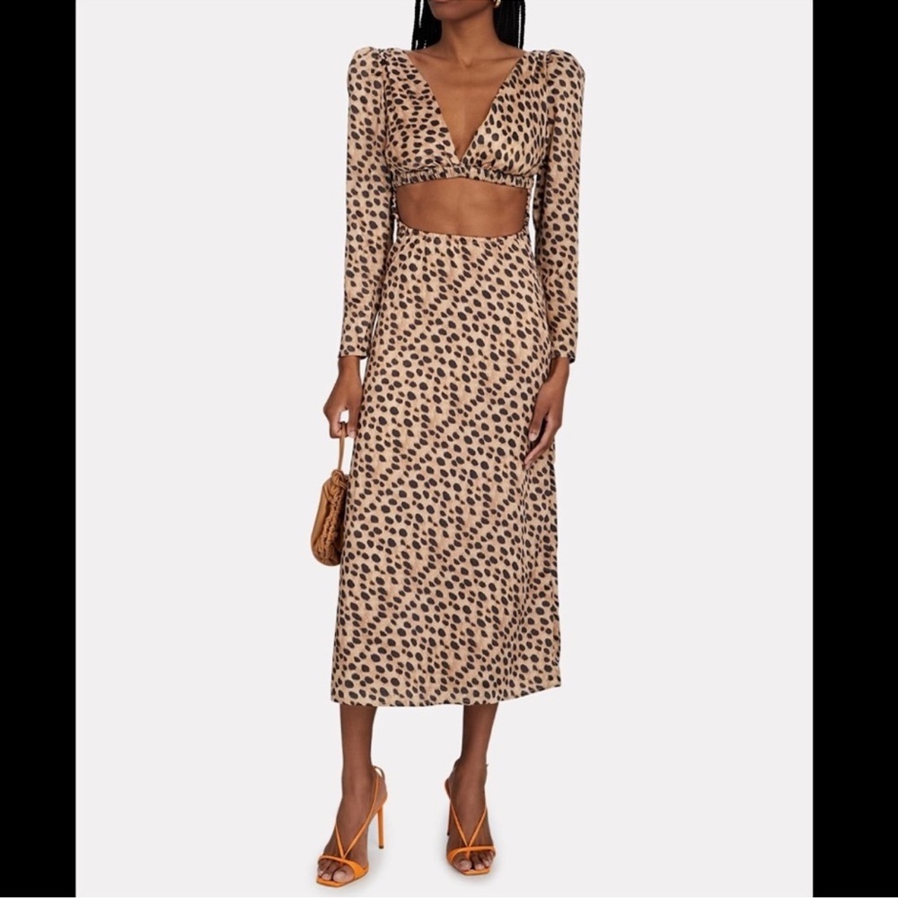 NWT WeWoreWhat Cutout Satin Leopard dress